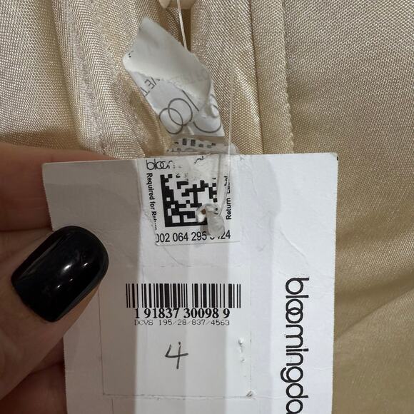 Aqua Gold Ruffled Cap Sleeve Off Shoulder Metallic Maxi Gown Sz 4 NWT - Picture 9 of 14